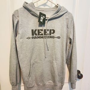 Motivational Graphic Hoodie NWT - Keep Hammering